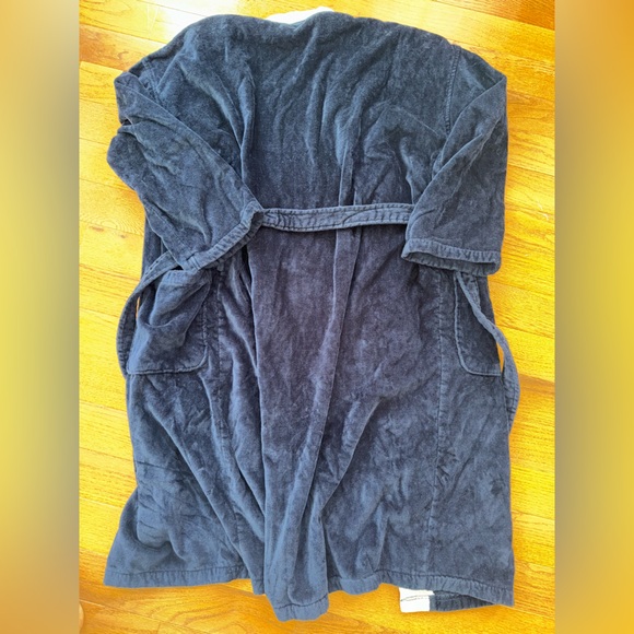 Navy Blue Polo Ralph Lauren Men’s 100% Cotton Plush Robe One size - Picture 6 of 6